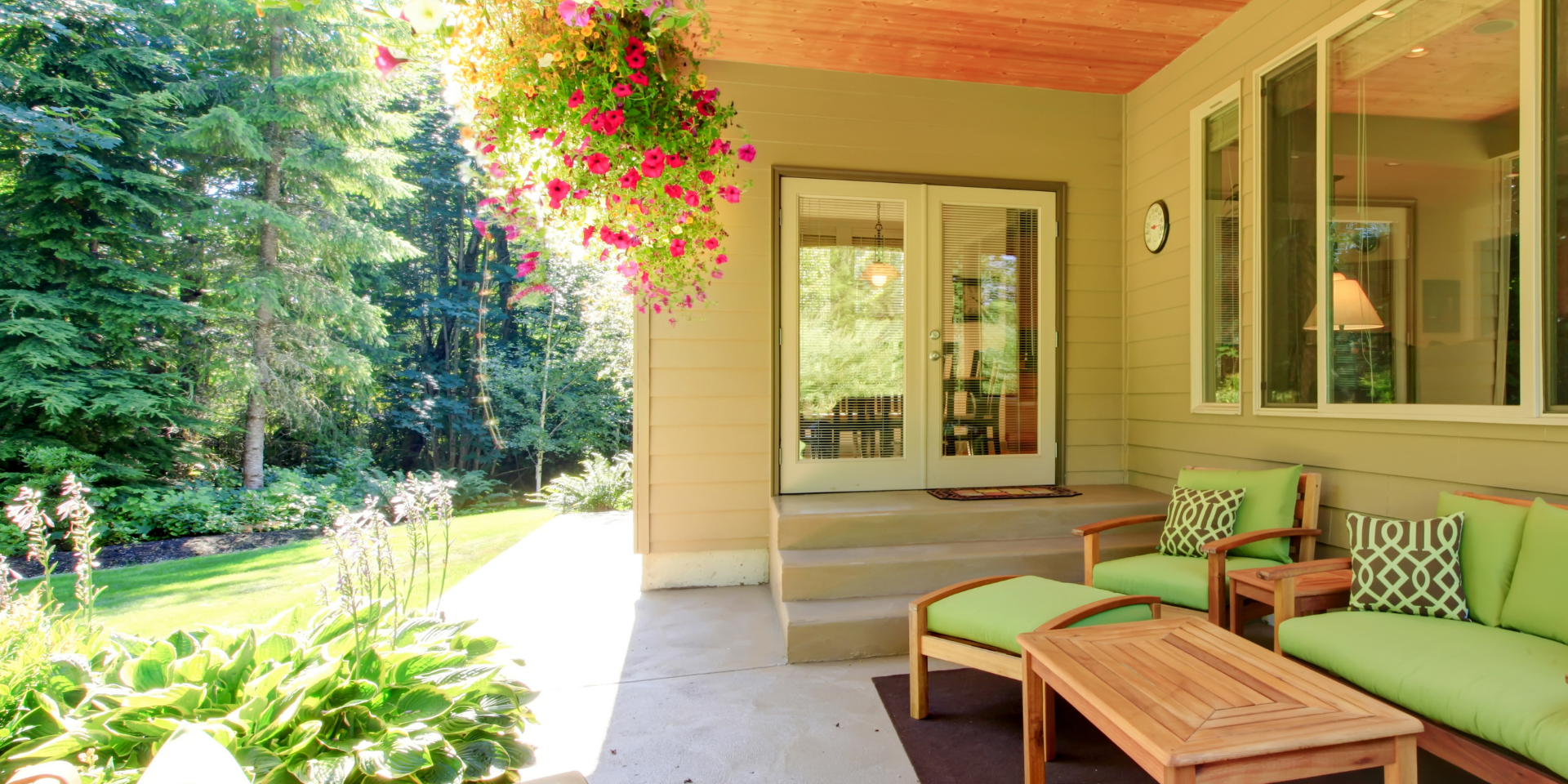 outside patio of a decorated house