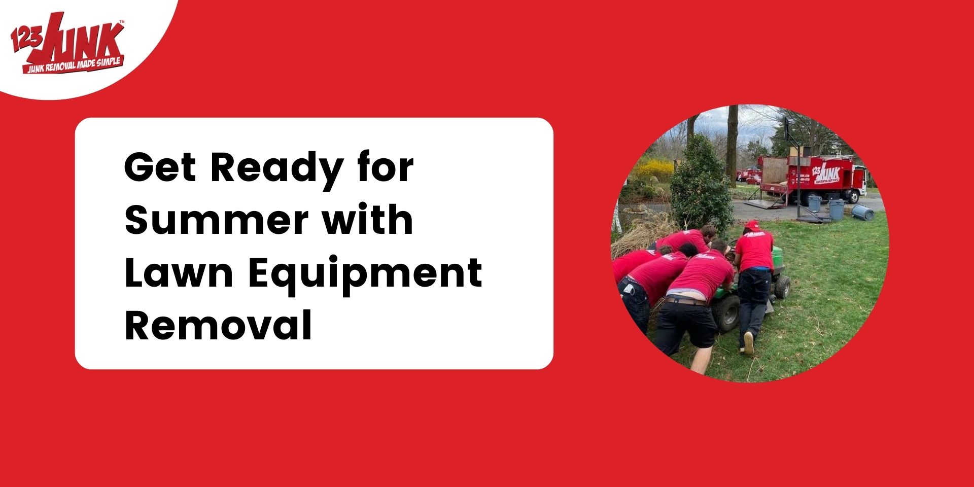 5 men moving a large object with text to the left of them